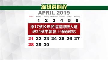 民進黨總統初選延長1週  最快4/17人選出爐
