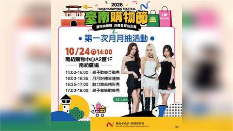臺南購物節首波月月抽10月24日登場 串聯商圈祭、國旅加碼迎連假商機