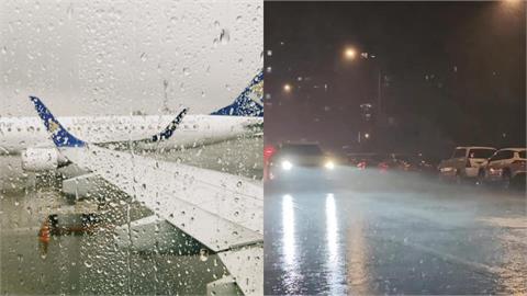 飛機硬扛暴雨回桃園！機艙狂晃「乘客吐成一團」驚險畫面曝：像雲霄飛車