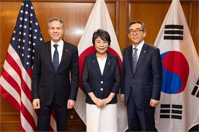 快新聞／美日韓外長三邊會談　商討「對維護台海和平的努力」