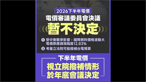 10月電價暫時凍漲　台電：持續爭取711億撥補