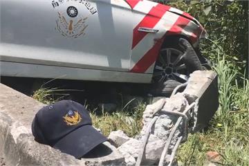 國道拖板車撞警車意外 1員警殉職