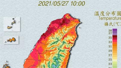 烤番薯！今飆38℃「18縣市橘黃燈」　梅雨鋒周末來嚴防大雨