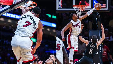 NBA(影)／熱火字母哥霸氣！蓋火鍋加轉身端籃輾壓禁區、準大三元率隊季前3連勝