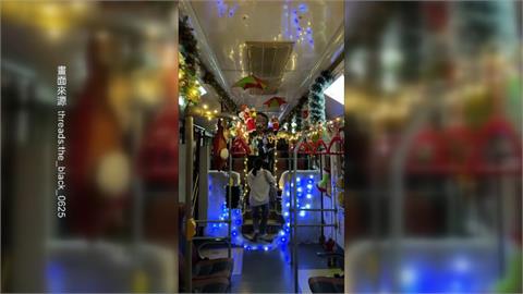 東海大學接駁車搖身變"耶誕公車" 學生驚呼:超用心