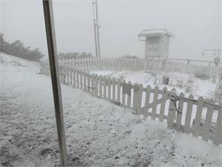 快新聞／下雪了！玉山飄下三月雪 積雪厚度達0.5公分