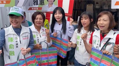吳沛憶大秀「洋流」指甲彩繪　台中議員「女力連線」市場掃街