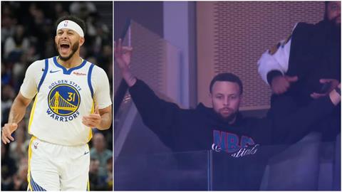 NBA(影)／咖哩兄弟同隊了！柯瑞弟首秀砍「關鍵追平三分」　哥哥真實反應全都錄