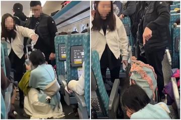 高鐵搶位糾紛！悍媽還原始末　藍衣女先嗆沒水準、水淋小孩頭