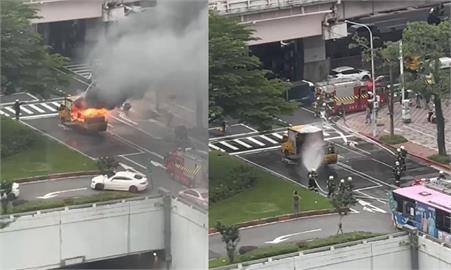 快新聞／驚！北市和平高中旁火燒車　濃煙竄天畫面曝