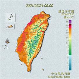 中南部9縣市亮高溫燈號　山區河谷易達38度