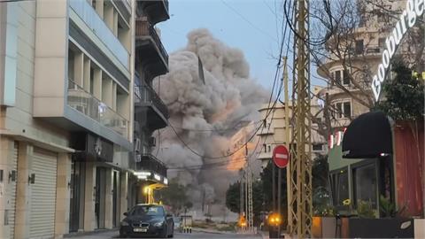 以軍鎖定真主黨空襲黎巴嫩 貝魯特大樓坍塌畫面曝光