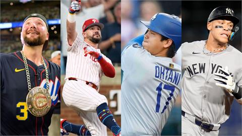 MLB(影)／全壘打排行榜「三強鼎立」　費城人史瓦伯超車大谷、洋基法官跌出前三