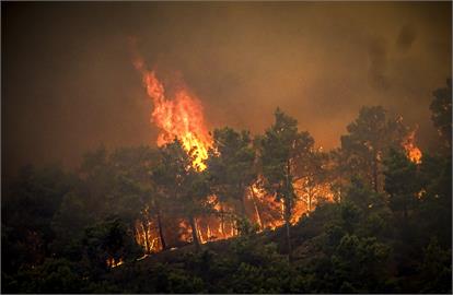 快新聞／希臘羅德島野火肆虐畫面曝光　當局官民協力疏散逾2000人