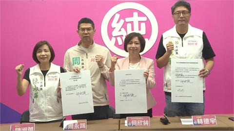 何欣純秀三張電視辯論同意書　喊話江啟臣盡快跟上「直球對決」