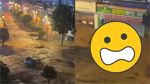 中國四川遭暴雨侵襲「水淹2.5公尺」！路人「抱樹求生」超慘畫面全被拍