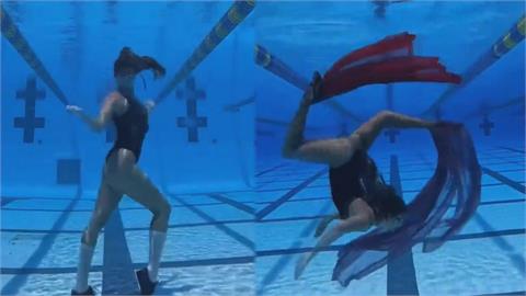 怎麼辦到的？世界冠軍水下重現「月球漫步」　大秀180度翻轉行走神技