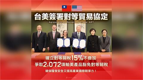 快新聞／台美簽署「對等貿易協定」達成六大目標　民進黨籲朝野立委支持