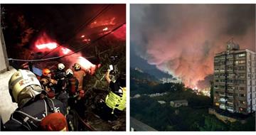 火舌竄天!新店鐵皮屋晚間陷火海 警消急撲救「婦人驚險逃生」