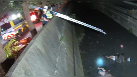 南投3男分乘兩機車"撞路樹"　跌落3米圳溝