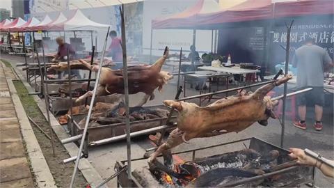 台中超慢跑補給浮誇澎湃! "龍蝦.龍膽石斑"跑者搶吃