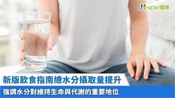 新版飲食指南總水分攝取量提升 強調水分對維持生命與代謝的重要地位