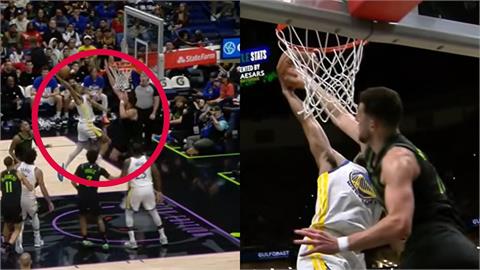 NBA(影)/這發太殘暴!勇士「戰斧式顏扣」全場驚呆 梅爾頓轟新高28分卻白忙