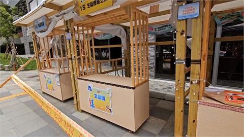 「海葵」還沒來颳8級怪風　桃園世客博攤位棚架倒一排