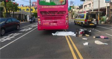 快訊／台南遊覽車輾過機車騎士　女明顯死亡