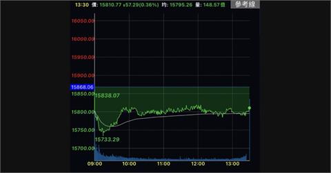 權值股跌幅勢收斂台股小跌57點　力守15800點