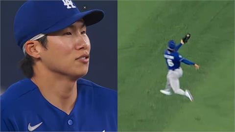 MLB(影)／「逆向跑、馬力歐跳」反手接殺！道奇金慧成展開「守備海」全網驚嘆