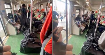 把台鐵當貨車用！女子「拖8袋行李」挨轟自私　警勸阻被嗆：別動我東西