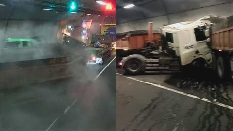 5車撞成一團！東澳隧道回堵聯結車煞不住　甩飛猛撞驚險畫面曝光