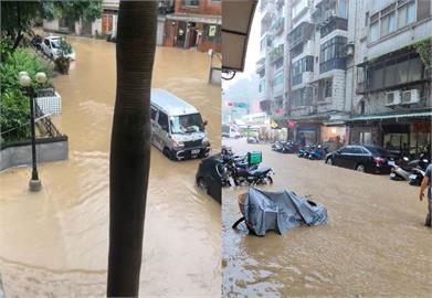 快新聞／暴雨午後狂炸台北！信義區淹水道路成汪洋　網嚇：難道地球要毀滅了？