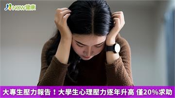 大專生壓力報告!大學生心理壓力逐年升高 僅20%求助