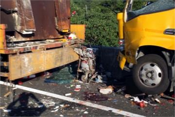 疑疲勞駕駛 大貨車撞國道施工區1死2傷