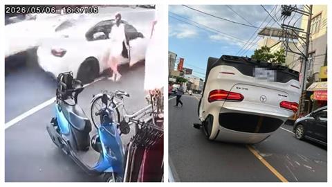 長腿妹下車3秒…BMW慘遭賓士猛撞！「17秒驚悚畫面」網看驚：小孩坐駕駛座？