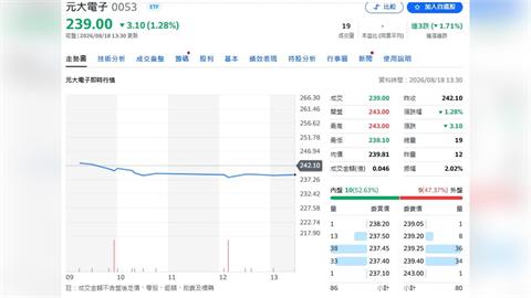 元大電子0053啟動分割投票！239元有望變30多元　小資族上車門檻大降