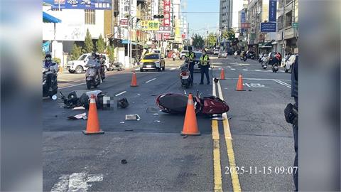快新聞／台中連環撞3騎士倒地！70歲婦耳漏意識不清　疑逆向爭道釀禍
