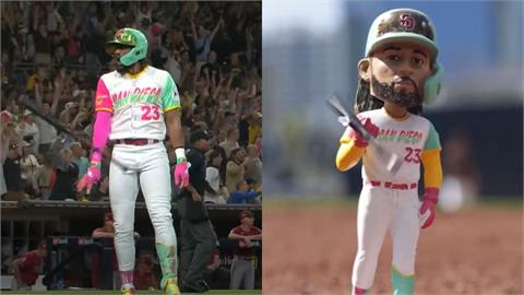 MLB(影)／還原度太高！塔提斯搖頭娃娃竟能「霸氣甩棒」　 網讚爆：根本動態藝術