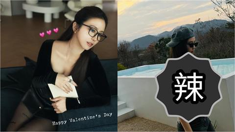 周曉涵泳池大解放「開深V穿搭」太辣！黑Bra「深溝炸出雪球」吸萬人狂讚