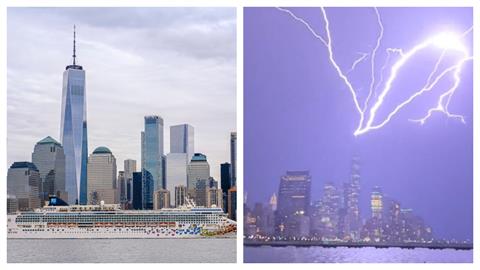 雷暴肆虐紐約！「西半球第一高樓」遭雷劈中瞬間曝光　百萬網全嚇壞