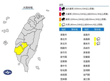 對流雲系發展旺盛 嘉南留意強降雨