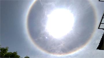 台東罕見絕美「日暈」 巨大彩虹圈環繞太陽