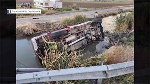 美國休假消防員英雄救美　落水車受困婦女獲救