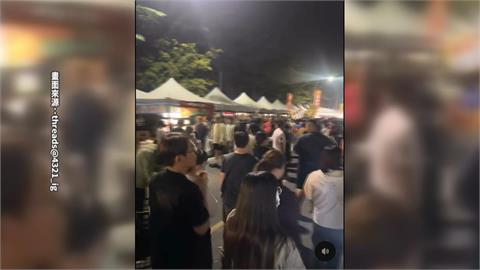 內埔年街市集"除夕夜跳電" 民眾摸黑逛"無燈年街"