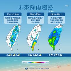 【一週天氣】氣象署發「16縣市」大雨特報　週末恐有颱風北修接近台灣