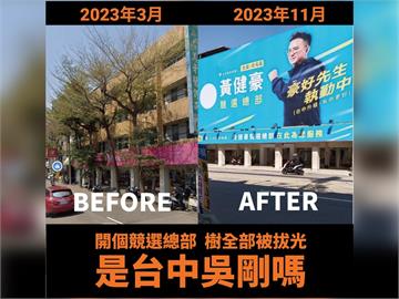 快新聞／黃健豪競總前9路樹全消失　卓冠廷酸：你是台中吳剛喔？