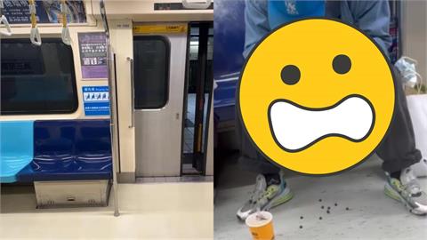 阿北捷運大口喝珍奶！下秒竟「低頭噴射珍珠」超噁畫面曝…網狂譙：很常遇到他