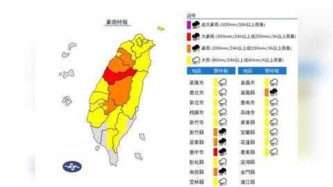 快新聞／黑漆漆一片！19縣市豪大雨特報　大雷雨狂炸雙北
